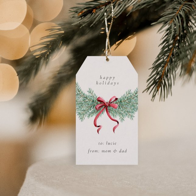Minimal Winter Garland Christmas Gift Tag (Creator Uploaded)