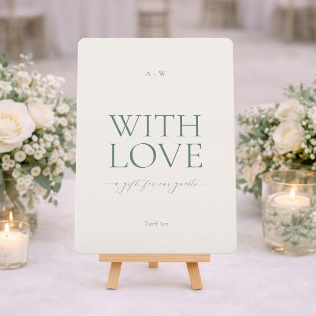 Minimal With Love Wedding Favor Sign Invitation (Creator Uploaded)