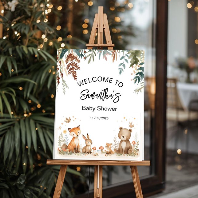 Minimal Woodland Animals Baby Shower Welcome Sign (Creator Uploaded)
