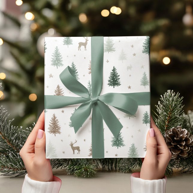 Minimal Woodland Christmas  Wrapping Paper (Creator Uploaded)