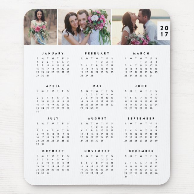 Minimal Yearly Calendar Mousepad (Front)