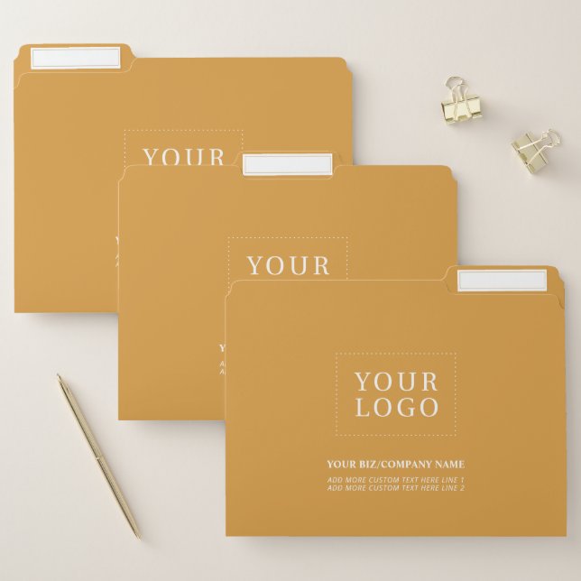 Minimal Yellow Custom Business Logo Promotional File Folder (Set)