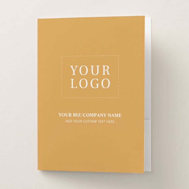 Minimal Yellow Custom Business Logo Promotional Pocket Folder (Front)