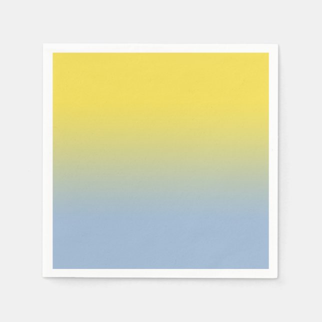 Minimal Yellow Light Blue Gradient Napkins (Front)