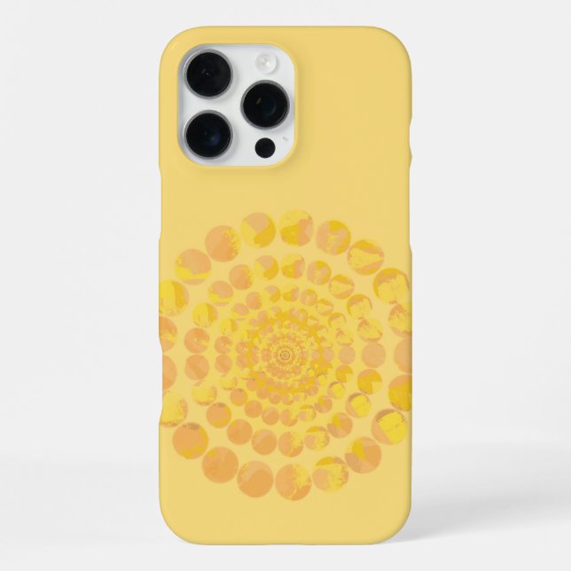 Minimal Yellow Sunburst Textured Circle Design iPhone Case (Back)