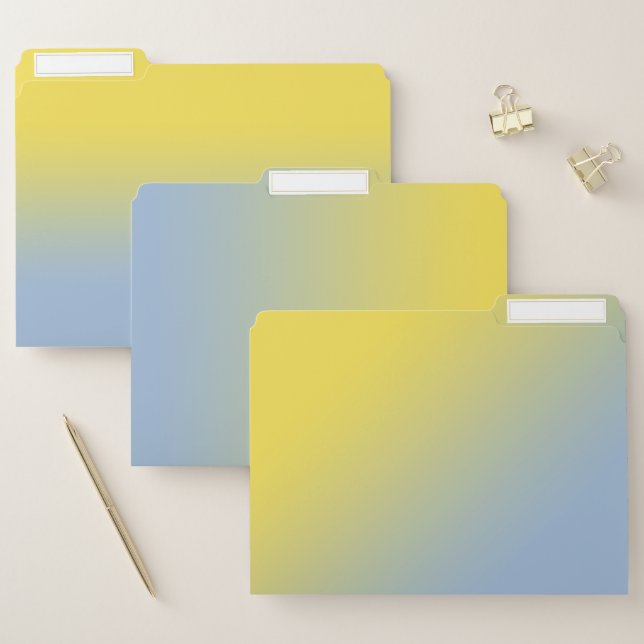 Minimal Yellow to Light Blue Gradient File Folder (Set)