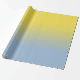 Minimal Yellow to Light Blue Ombré Wrapping Paper