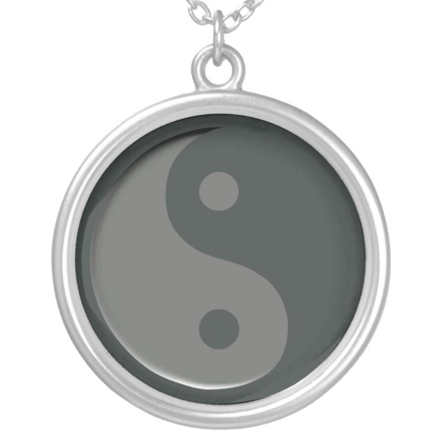 Minimal Yin Yang Balance Symbol Necklace (Front)