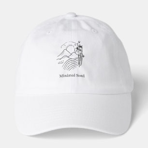 Minimal Zen Mountain Line Art Japanese Aesthetic Hat