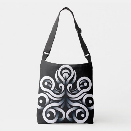 Minimal Zen Sacred Geometric Mandala Abstract Crossbody Bag
