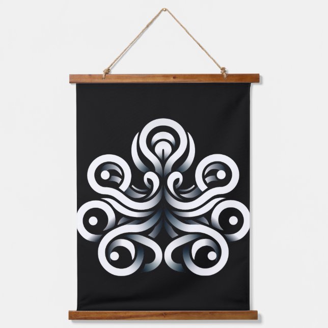 Minimal Zen Sacred Geometric Mandala Abstract Hanging Tapestry (Front)
