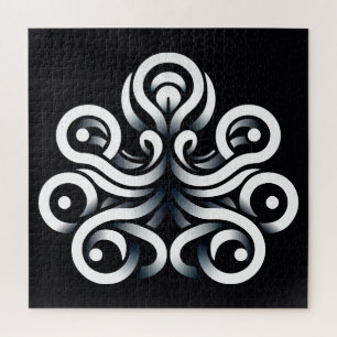 Minimal Zen Sacred Geometric Mandala Abstract Jigsaw Puzzle