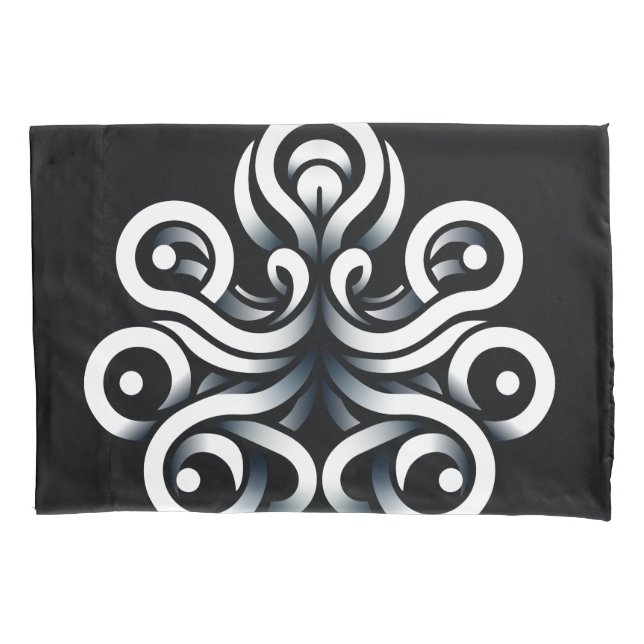 Minimal Zen Sacred Geometric Mandala Abstract Pillow Case (Front)