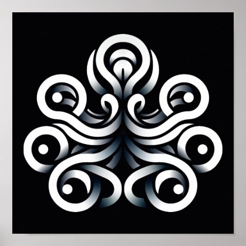 Minimal Zen Sacred Geometric Mandala Abstract Poster