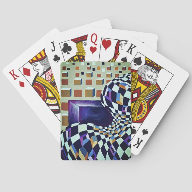 Minimalism 3-d effect with optical illusion poker cards (Back)