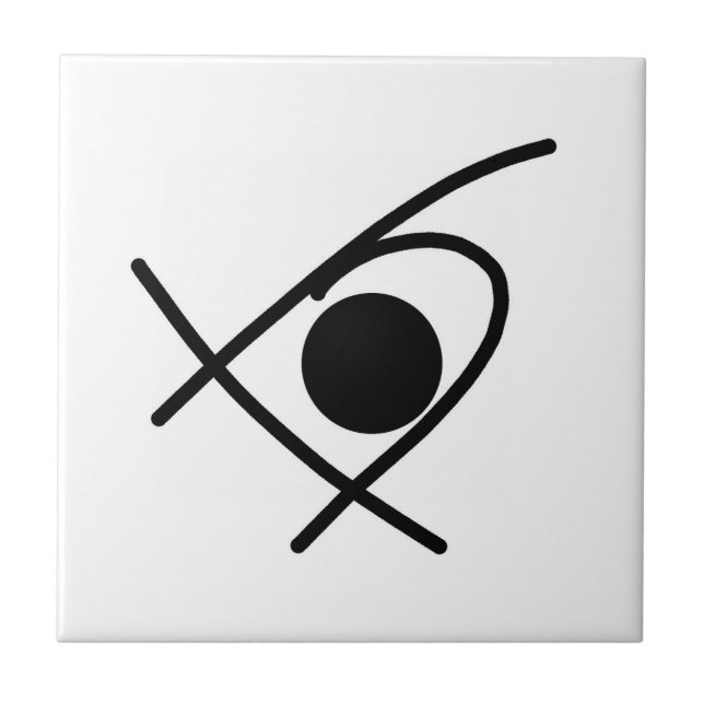 Minimalism Abstract Art Black and White Ceramic Tile (Front)
