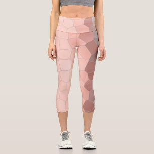 Minimalism Abstract Art Pale Pastel Gray Cells Capri Leggings