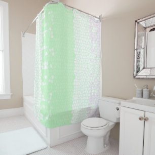 Minimalism Abstract Art Pale Turquoise Green Pink Shower Curtain