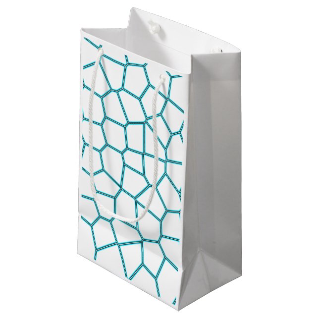 Minimalism Abstract Art Pale Turquoise White Cells Small Gift Bag (Front Angled)