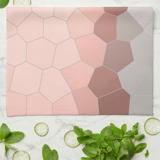 Minimalism Abstract Art Pastel Grey Cells Kitchen Towel (Folded)