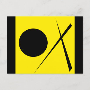 Minimalism Abstract Art Pattern Black Yellow Postcard