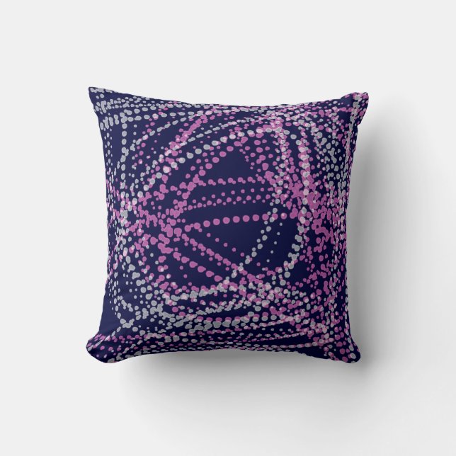Minimalism Abstract Art Pattern Blue Grey Pink Throw Pillow (Front)