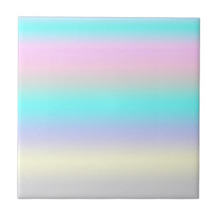 Minimalism Abstract Art Turquoise Pink Pastel Ceramic Tile