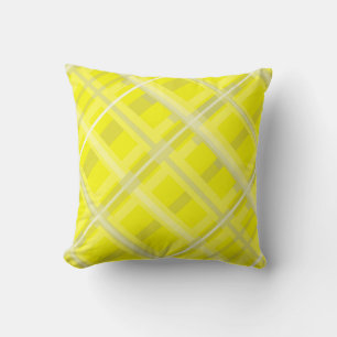 Minimalism Abstract Art Yellow Grey White Blocks Throw Pillow