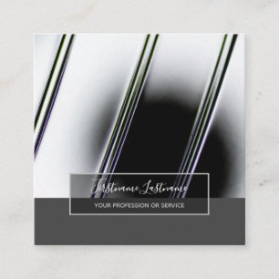 Minimalism abstract chrome surface gray rectangle square business card