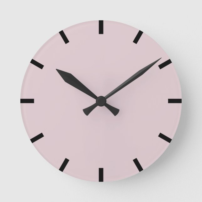 Minimalism Black  Home  Urban Pink Pastel Round Clock (Front)