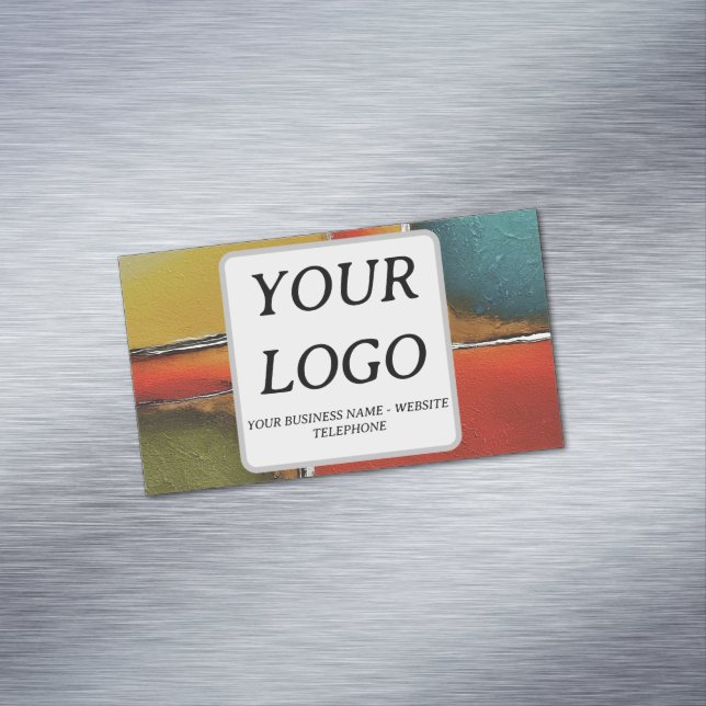 Minimalism Color Blocking Business Promotional Card Magnet (In Situ)