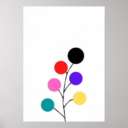 Minimalism _ Colorful Bolar Tree Poster