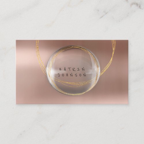 Minimalism Conceptual Foil Glass Pink Rose Gold Business Card