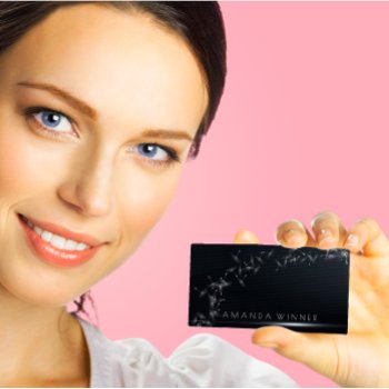 Minimalism Dandelion Confetti Black  Glam Vip Business Card by luxury_luxury at Zazzle