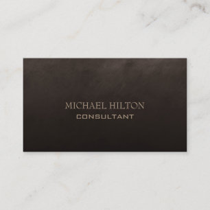 Minimalism elegant plain dark brown texture business card