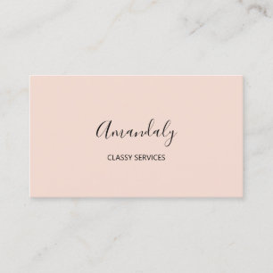Minimalism Elegant Script Makeup Artist Blush Business Card