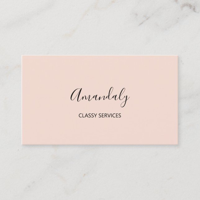 Minimalism Elegant Script Makeup Artist Blush Business Card (Front)