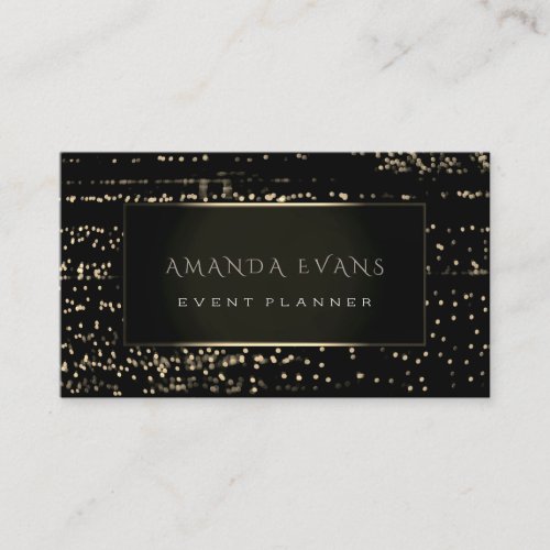 Minimalism Fashion Black Framed Gold Stripes Lux Business Card