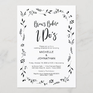 Minimalism Floral Wedding Rehearsal Dinner Invites