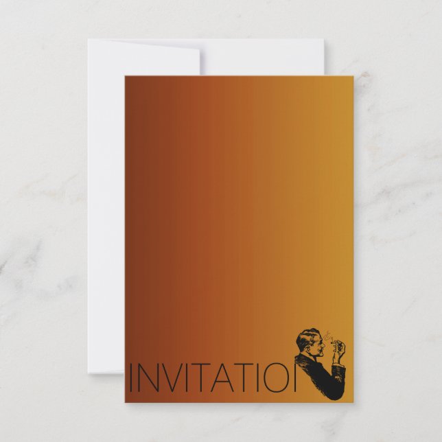 Minimalism Gentlemen Vip Cigars Man Purple Invitation (Front)