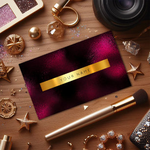 Minimalism Glam Red Wine Gold Metallic Vip Business Card