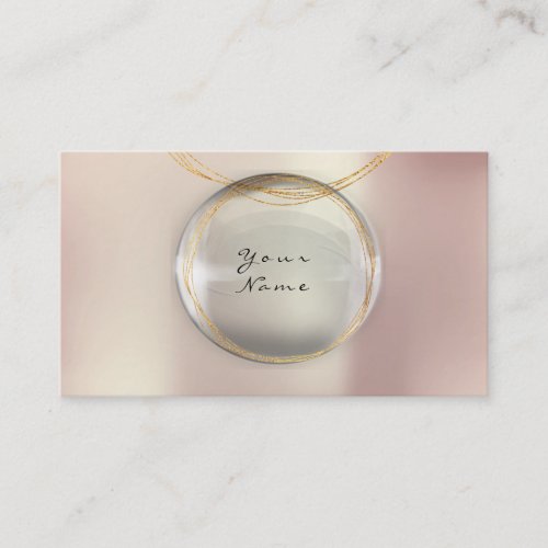 Minimalism Golden Ball Glass Pearly Pink Blush Business Card