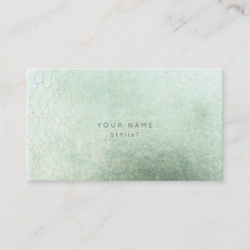 Minimalism Golden Circles Abstract Greenly Vip Business Card