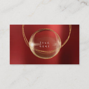Minimalism Golden Foil Glass Red Framed VIP Business Card