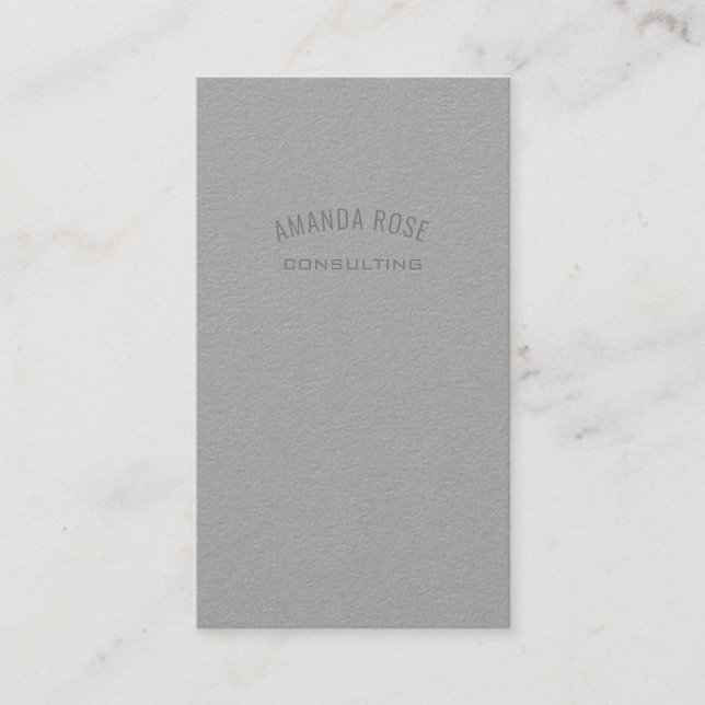 Minimalism Gray Urban Grey Professional Consulting Business Card (Front)