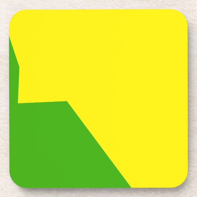 Minimalism Green White Beverage Coaster (Front)