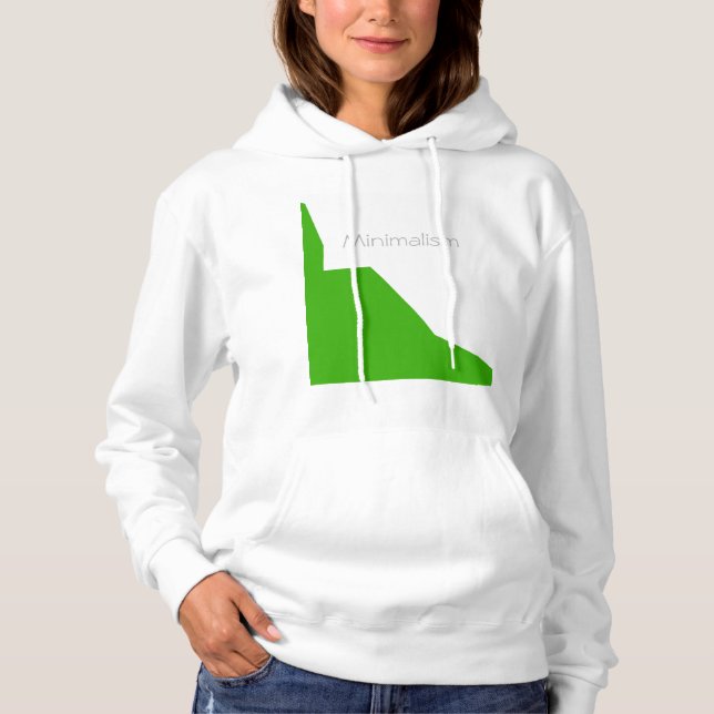 Minimalism Green White Hoodie (Front)