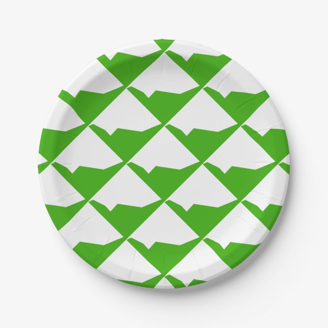 Minimalism Green White Paper Plates (Front)