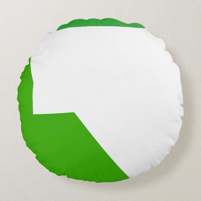 Minimalism Green White Round Pillow (Front)