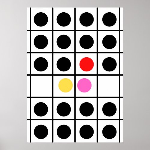 Minimalism _ Grids of solid and colored balls Poster